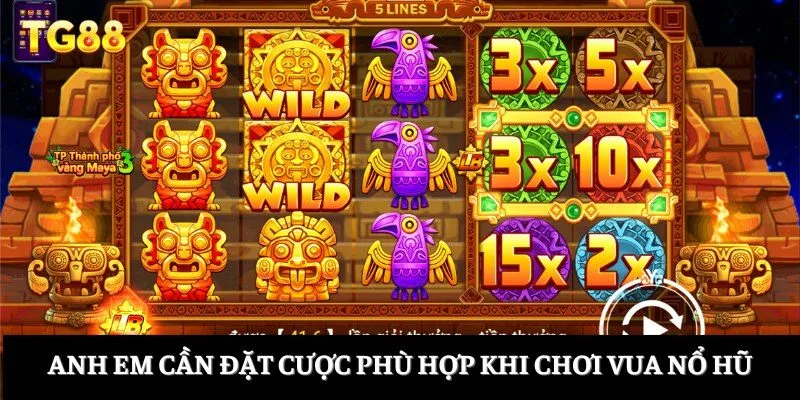 Anh em cần đặt cược phù hợp khi chơi vua nổ hũ