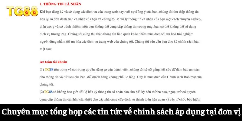 Chuyên mục tổng hợp các tin tức về chính sách áp dụng tại đơn vị