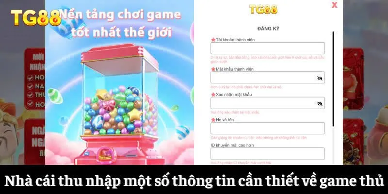 Nhà cái thu nhập một số thông tin cần thiết về game thủ