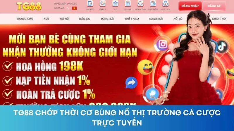 TG88: Chớp thời cơ bùng nổ thị trường giải trí trực tuyến